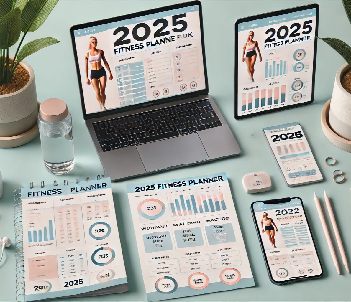 🏋️‍♀️ 2025 Ultimate Fitness Planner Bundle 📖✨